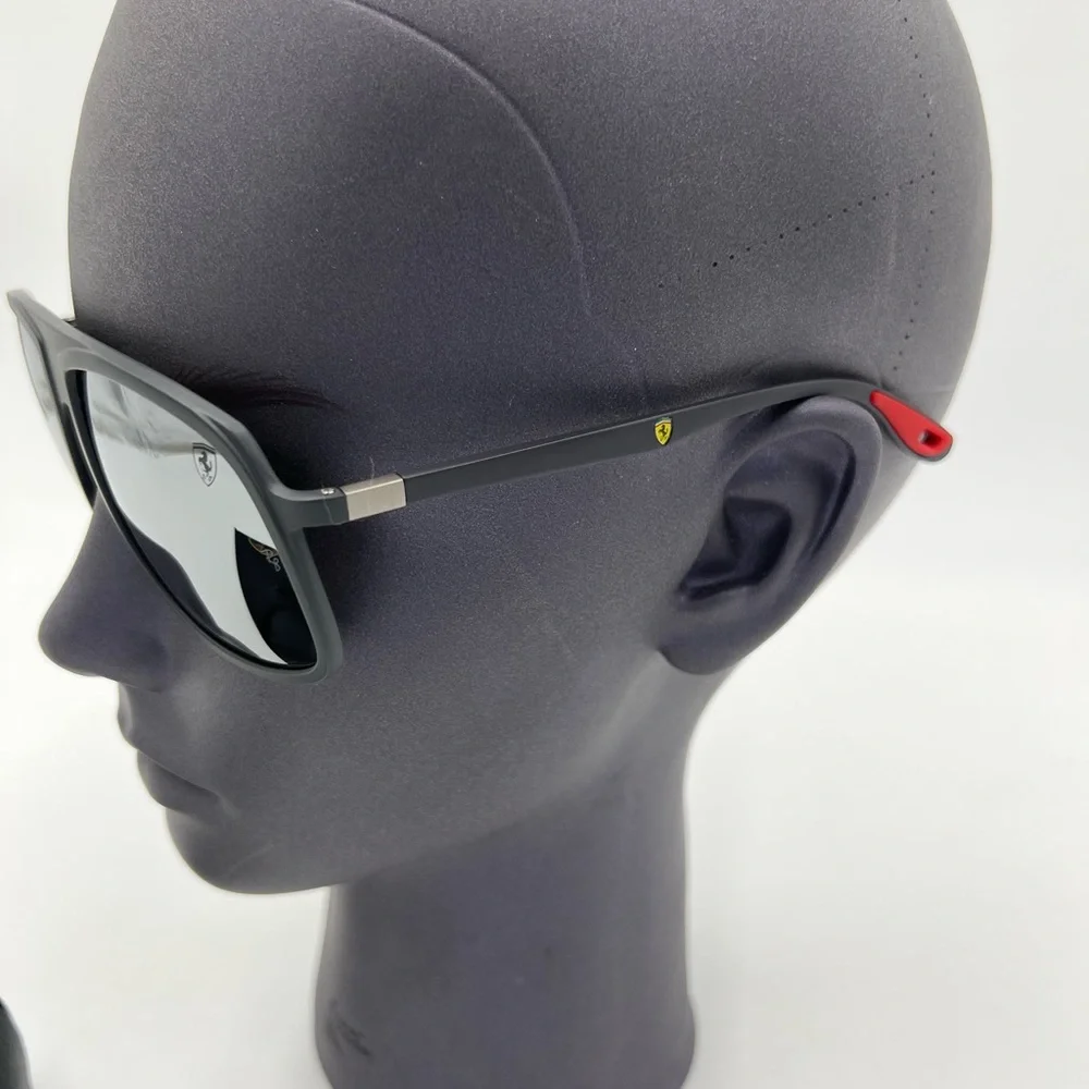 Ray-Ban RB4308M Scuderia Ferrari Matte Grey Mirror Sunglasses RB4308M F6266G 57